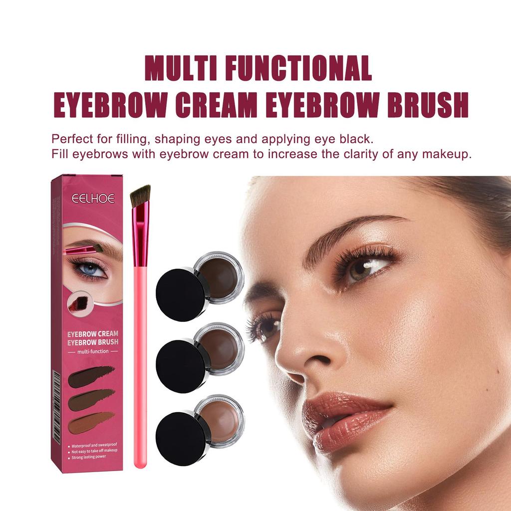 2pcs Lightweight  Smooth Foundation Moisturizer + Eyebrow Pencil Makeup Set Natural and Long-Lasting Color
