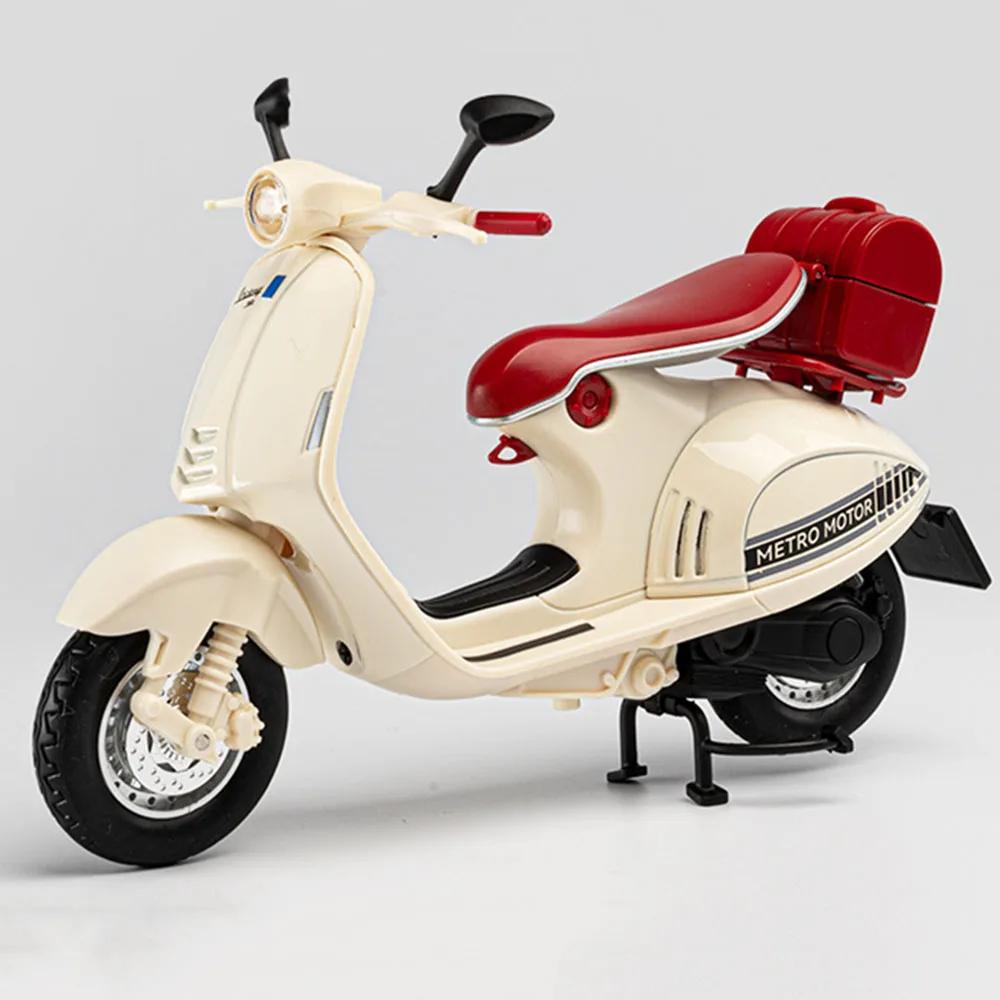 1:12 Vspa 946 Retro Style Motorcycle Alloy Model Toys Diecast Car Front Wheel Steering Shock Absorption Vehice For Boys Gift