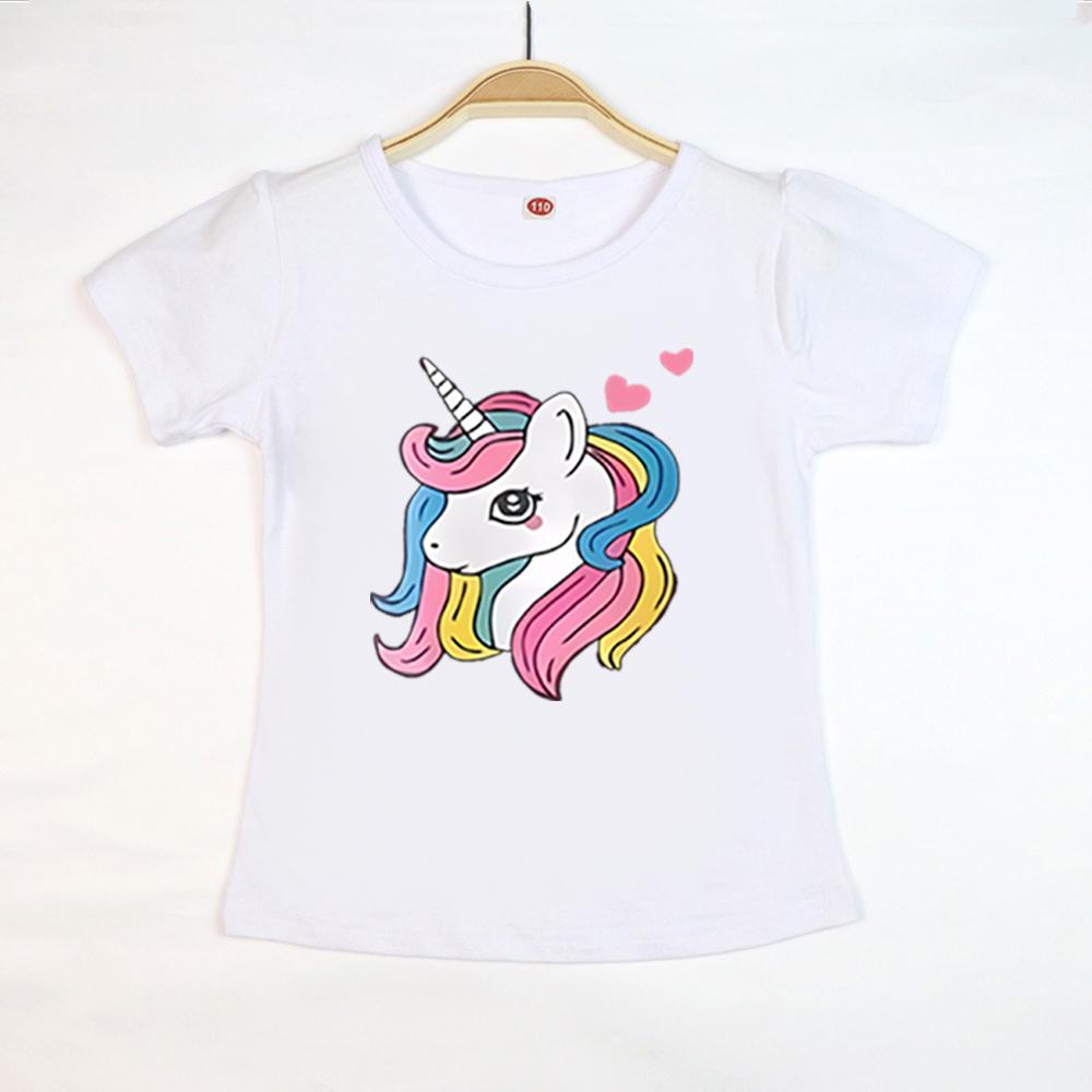 Kinder Oberteile T-Shirt Einhorn Kurzarm Neu Sommer Lässig Mode Vielseitige T-Shirts Kinder Rundhals Locker Basishemd T-Shirt