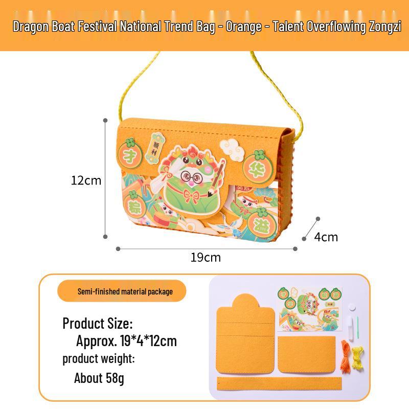 2026 Dragon Boat Festival Cute Dragon Bag DIY Craft Kit for Kids
