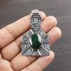 Natural Malachite Gemstone 925 Sterling Silver Jewelry Designer Pendant 2.2" AJP-1965