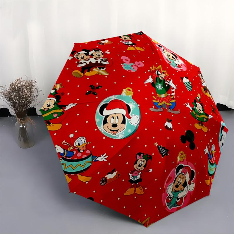 1pc Mickey Mouse Christmas Automatic Folding Umbrella, Compact Portable Travel Umbrella, Perfect Gift for Friends yy250806007