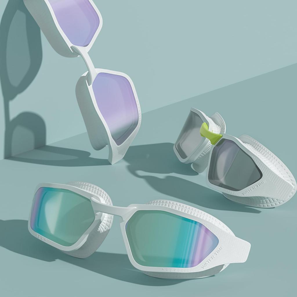 WATERTIME Adult Swimming UV Clear for Adults Goggles, Anti-Fog, Waterproof, Protection, Vision, Unisex, (Rhythmic Purple)