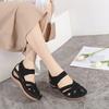 Baotou Schuhe rutschfeste große Sandalen Keilabsatz Damenschuhe Klettschuhe außerhalb der Nählinie