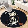 1pc Cat Skeleton Office Round Area Rug,  Mat Suitable For Office, Under Office Chairs Bedroom Living Room Home Decor, Room Deco