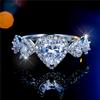 Luxury Female Big White Zircon Stone Heart Ring Silver Color Elegant Gift Wedding Jewelry For Women