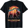 Hiking Camping Retro Yellowstone National Park Bison Graphic T-Shirt