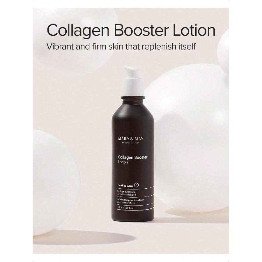 Mary&May Collagen Booster Lotion 120мл - Антивозрастной, Укрепляющий и Уход за Эластичностью с Пептидами - Корейский Уход за Кожей, EWG Зеленый Класс, Гипоаллергенный Collagen 120ml