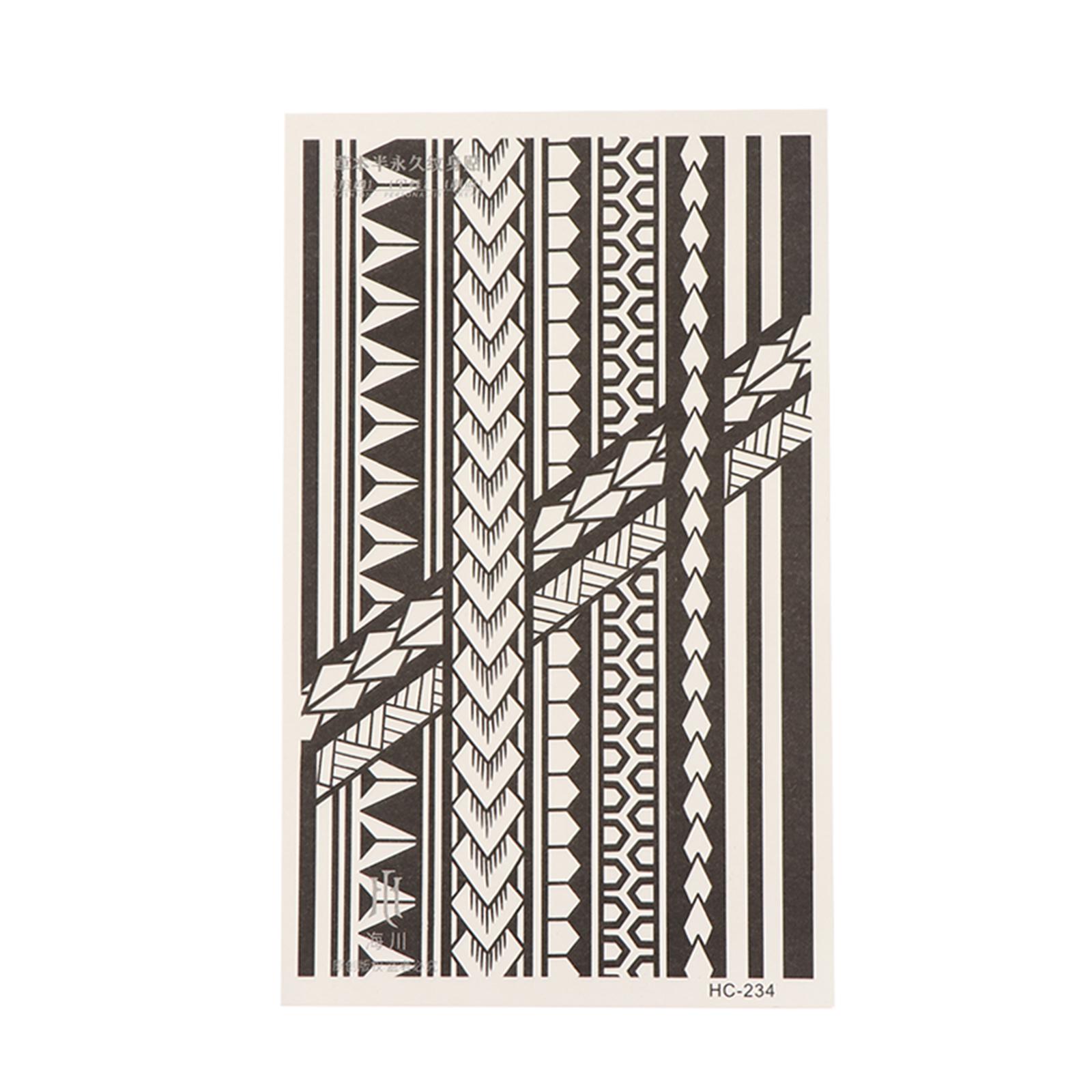 

Водонепроницаемая временная татуировка-браслет с геометрическим узором, держится 1-2 недели, реалистичная полуперманентная поддельная татуировка