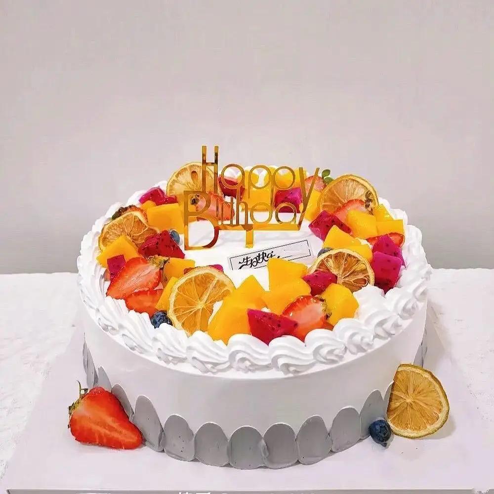 Simulated Birthday Cake Model Crafts Fake Fruit Cake Mold Decoration Shop Window Sample Display Home Ornaments Photography Props