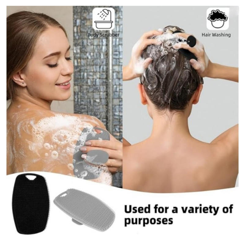 Silicone Shampoo Brush Shower Scalp Massager Self-Cleaning Essential Shampoo Tool Bathroom Brush