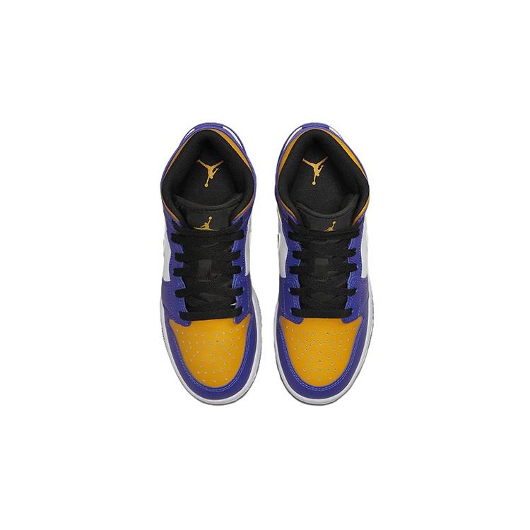 (GS) Air Jordan 1 Mid 'Lakers Purple' Kids' DQ8423-517