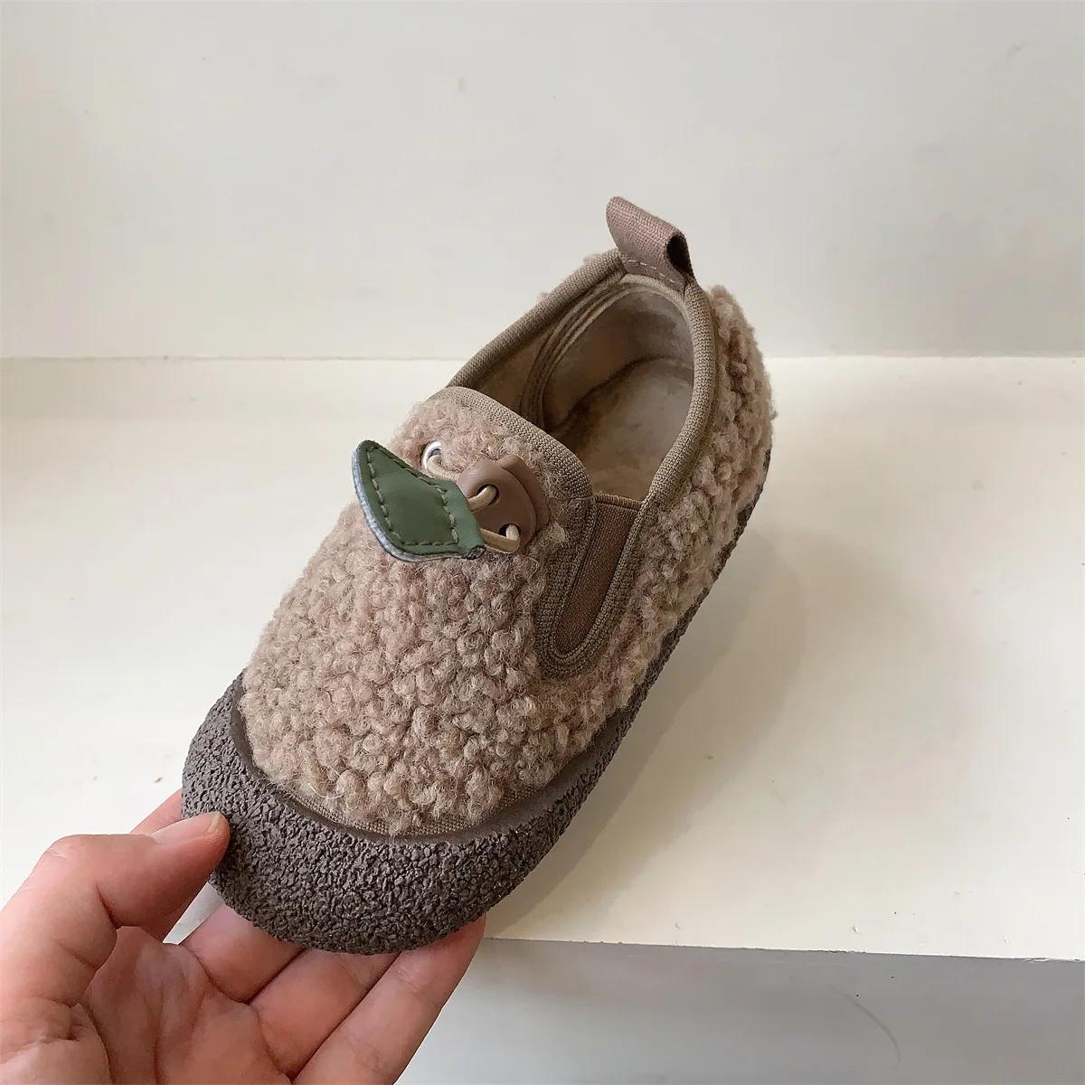 

Zapatillas Fashion Girl Shoe 2024 Child Sneakers with Fleece Kids Shoes Allmatch Casual Boy Shoe Comfort Cotton Shoes Tenis 22insole14.5cm хаки