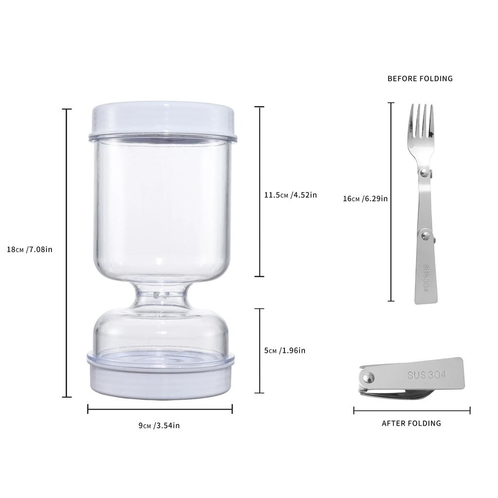 Pickle Container Wet and Dry Separation Food Storage Containers Upside Down Olive Jar with Fork Leakproof Airtight Containers