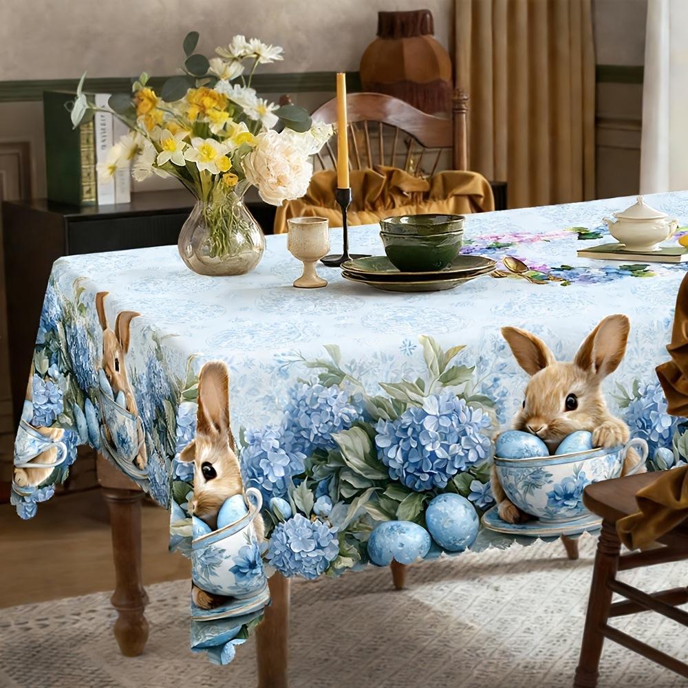 Tablecloth 2D Flat  Spring Summer Yellow Sunflower Print TableclothTerrace Indoor Outdoor Deco