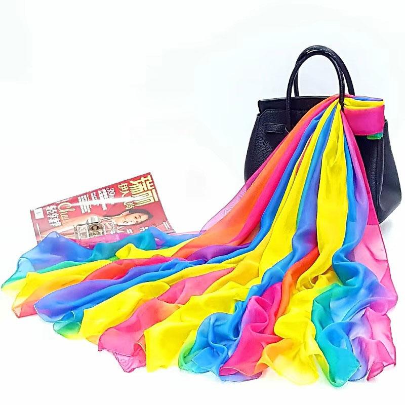 130x200cm Silk Scarf Folral Women Summer Hijab Luxury Print Sunscreen Bandana Foulard Pashmina Scarves Echarpe Shawl Large Wrap