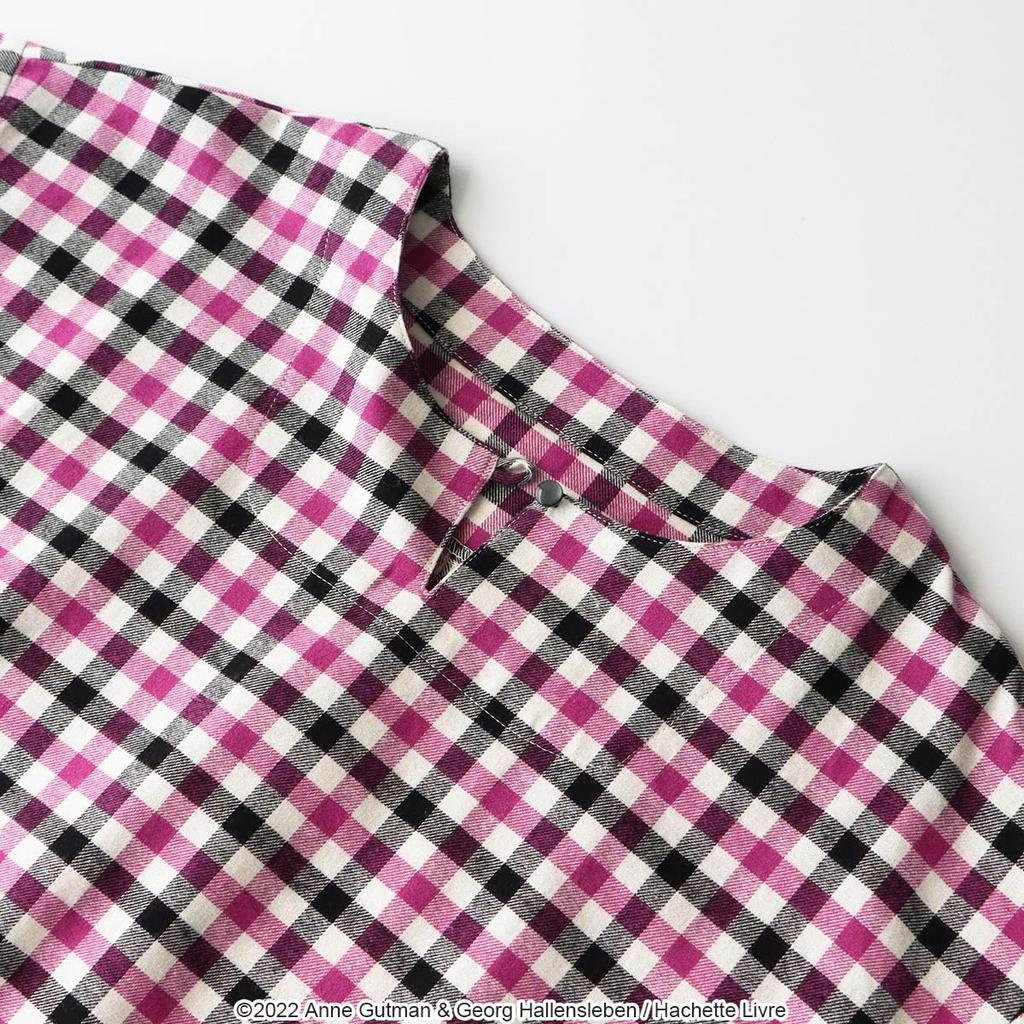Gaspard et Lisa Lisa and Gaspard brushed fleece Karan check ribbed sleeves type Cooking apron Kappo smock apron 70830907 Green Free size [NAIGAI]