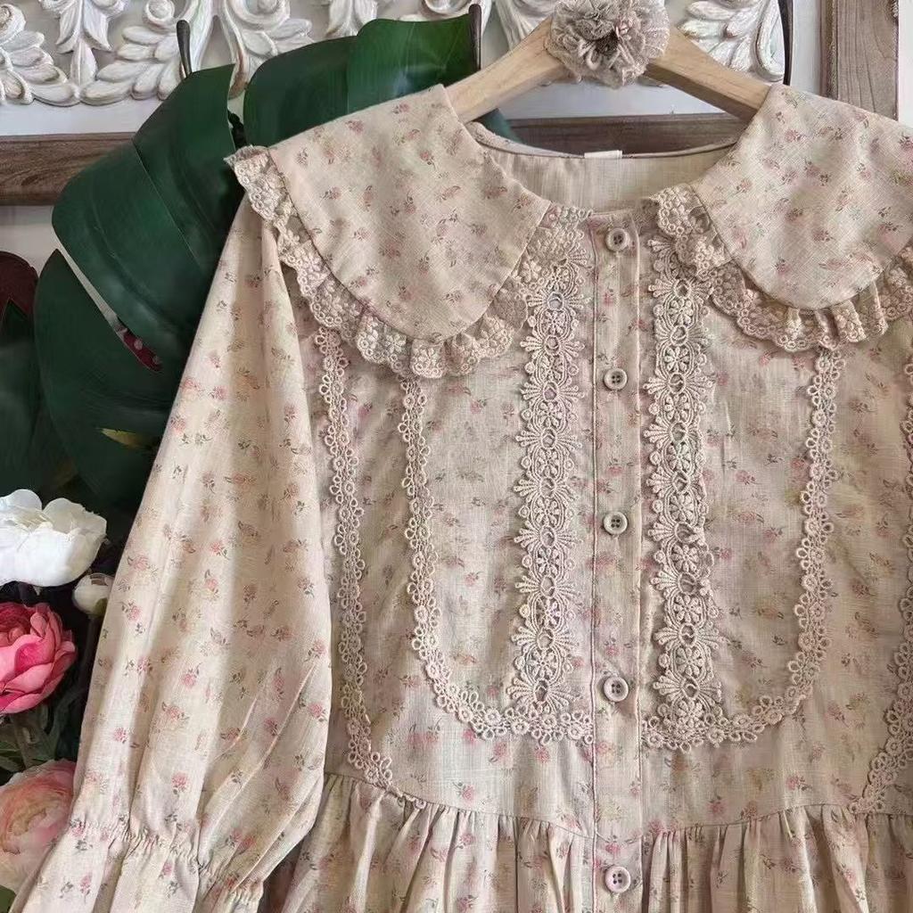 Huimei 1116 summer new women's lapel Japanese cotton shirt loose shirt top cardigan Mori women's clothing age reduction