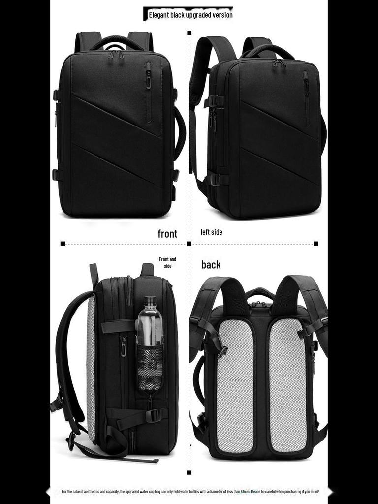 Men's Large Capacity Waterproof Business Travel Backpack, Oxford Cloth, Expandable, for Laptops and More