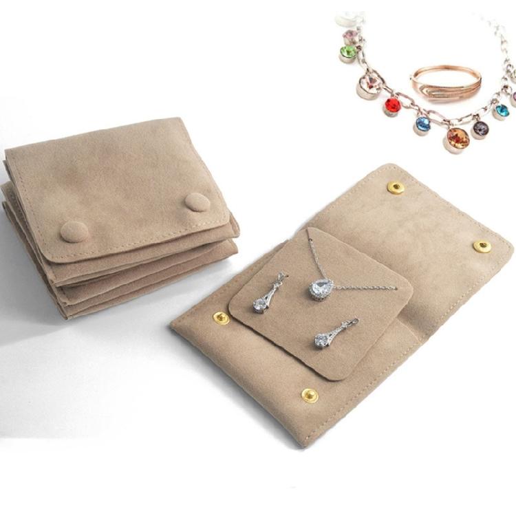 Protable Jewelry Packaging Bag Snap Fastener Soft Velvet Material Bracelet Bags