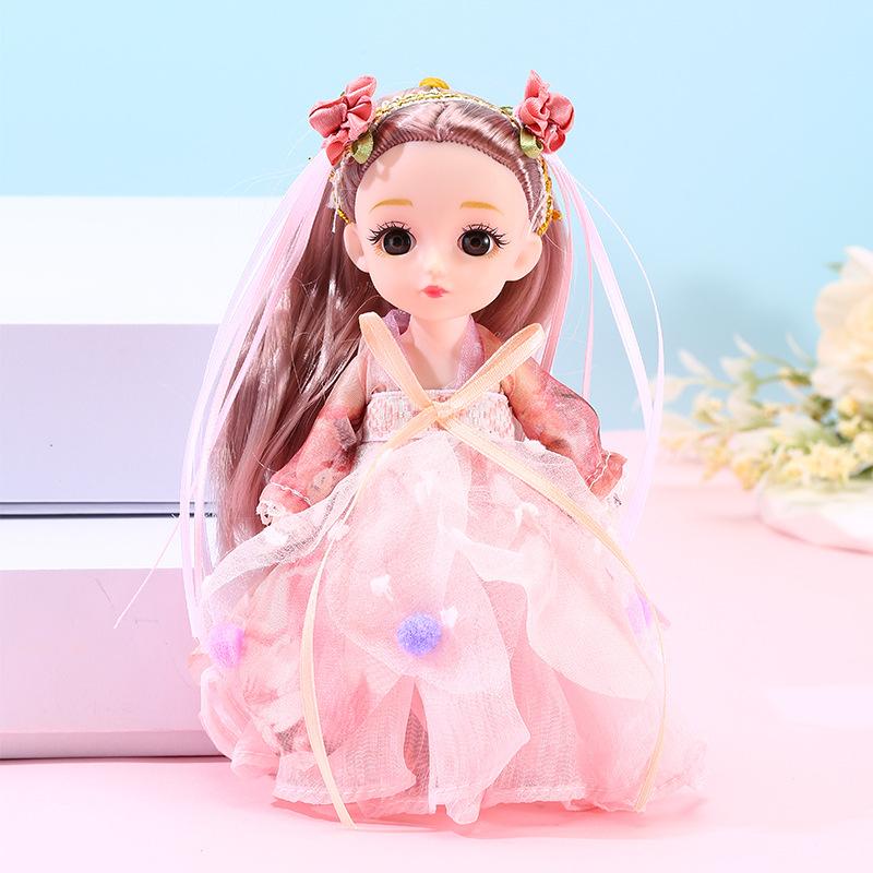 Color Light Doll Xiao Mengmeng Traje de Princesa Vestido de Niña Vestir 13 Articulaciones Muñeca de 6 Pulgadas Juguete Casa de Juego