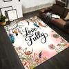 "Love Fully Carpet with Dreamcatcher and Floral Boho Pattern Decor" Suitable for use as an anti-slip for living room bedroom sofas