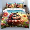 "Adorable Ladybug Picnic Set Design" Exquisite three-piece bedding set gift for kids and adults