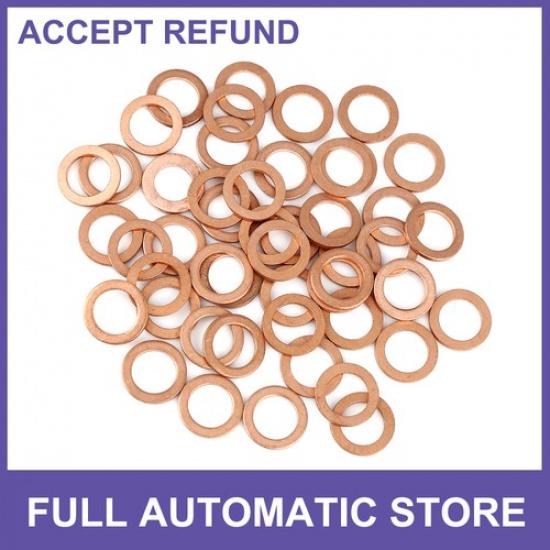 

50pcs Copper Washer Flat Sealing Gasket Ring Spacer for Car 10x15x15mm