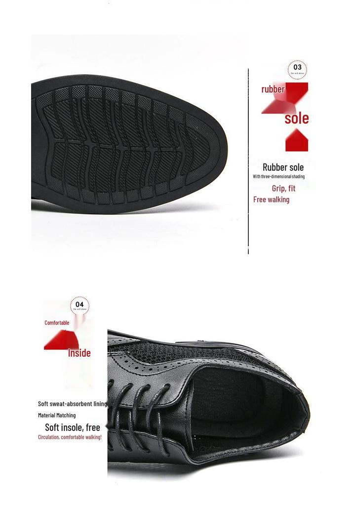 Atmungsaktive Herren-Leder-Sandalen mit Lochmuster (Brogue-Stil) - Sommertrend 2024