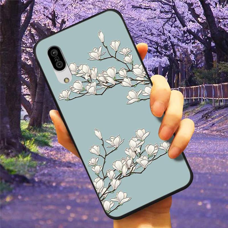 For Sharp Aquos Sense3 Case 3D Flower Relief Silicone Soft Emboss Cover For Sharp Aquos Sense 3 Lite Sense6 6 Luxury Cartoon