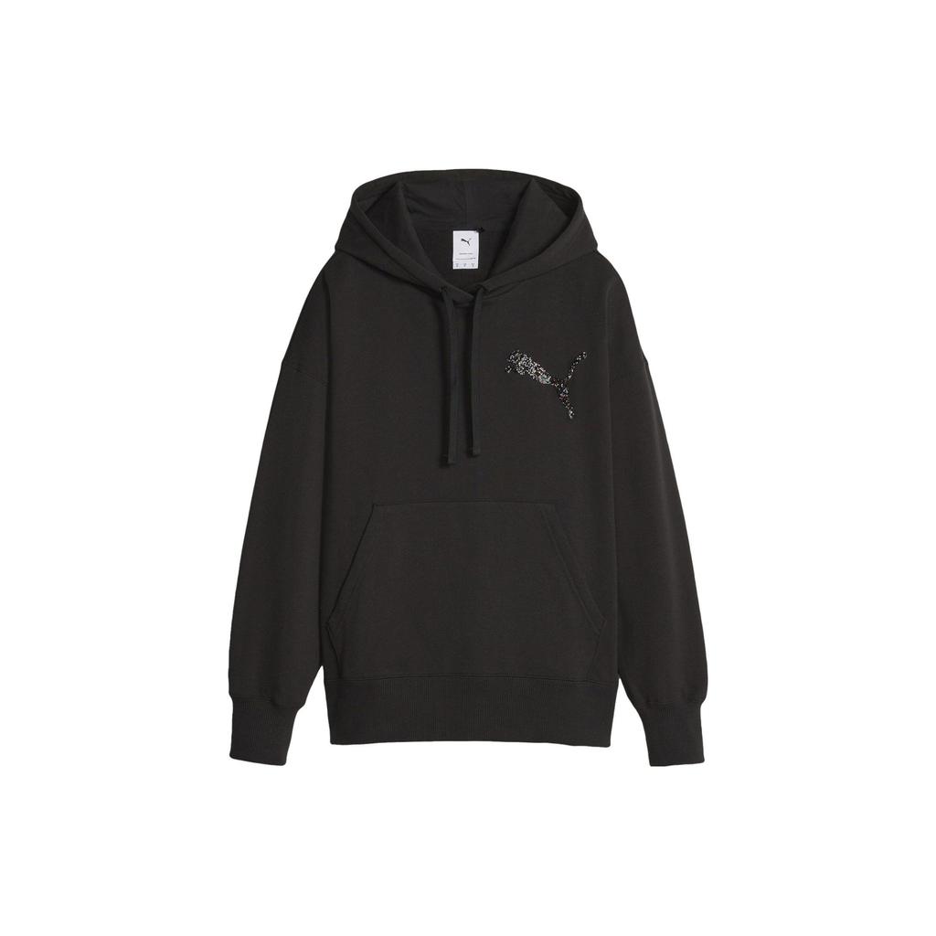 Puma Collaboration Logo Design Casual Loose Hoodie Long Sleeve Sweatshirt Women Sweatshirt Black 622250-01