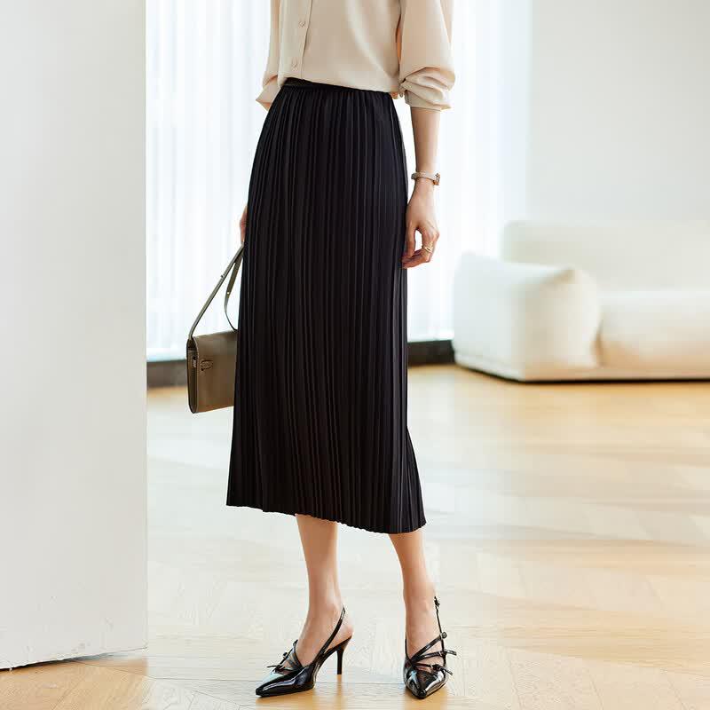 

CARBAMMI Women s High-Waist Pleated Midi Skirt XL