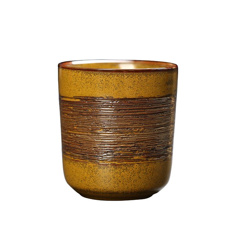Japanese Kiln Tea Cup Creative Brushed Coffee Cup Retro Coarse Pottery Master Cup Coffee Cups Tea Cup