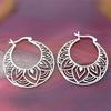 Elegant Minimalist Textured Silvery Plated Hoop Earrings for Women's  Handmade Unique Jewelry Accessories Festival Gifts