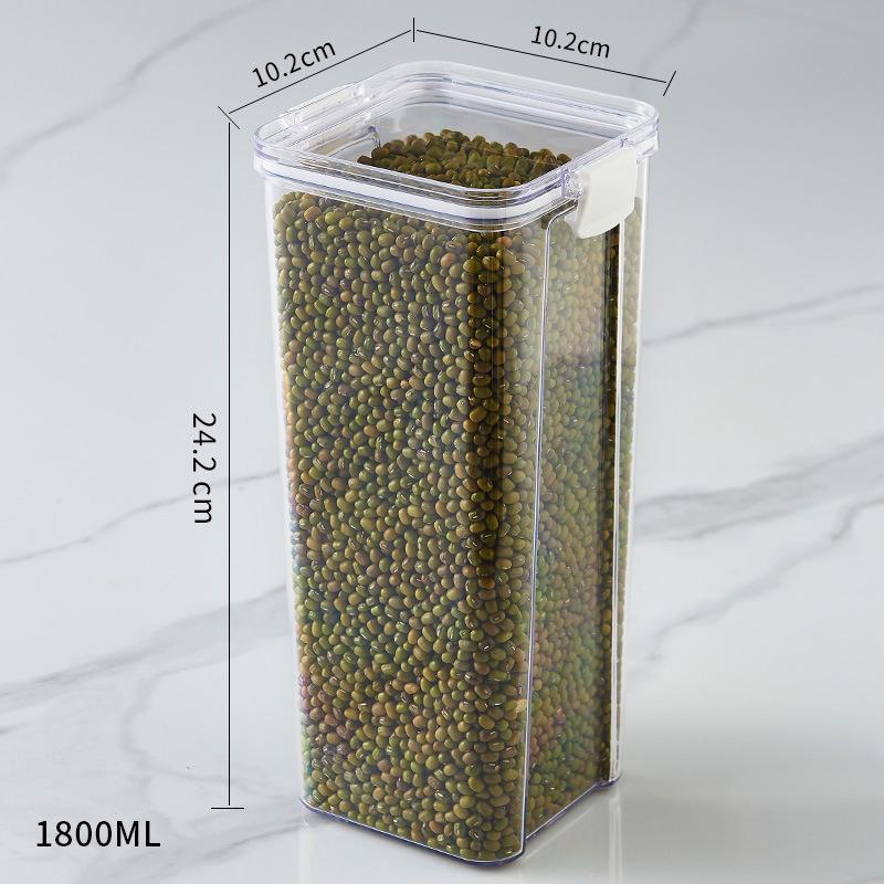 Square Flower Tea Storage Box - 680ml with 4 Food Grade Compartments and 700ml Sealed Lid