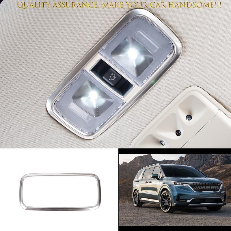 For Kia Carnival 2022-2024 Silver Steel Second Row Small Reading Light Cover 1PC