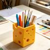 Versatile Entryway Organizer Creative 3D Printed Cheese Pen Holder, Cute Desktop Organizer, Funny Office Desk Gift Multifunctional Storage Ornament