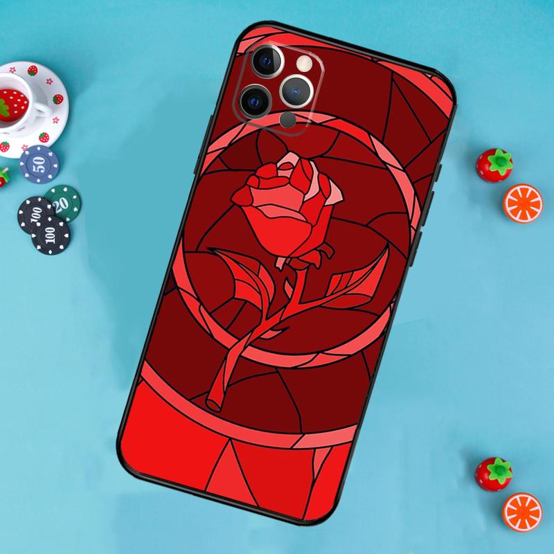 Stained Glass Rose Galaxys Phone Case For iPhone 17 Air 15 14 13 12 11 16 Pro Max 13 12 Mini 15 16 Plus 16e Cover Funda