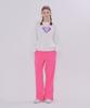 Metapeo Button Detail Elastic Waist Sweatpants Pink