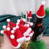 Mini Santa Hat Non-Woven Fabric Lollipops Caps Wine Bottle Covers Christmas Bottles Holder Kitchen Tableware Dinner Decoration