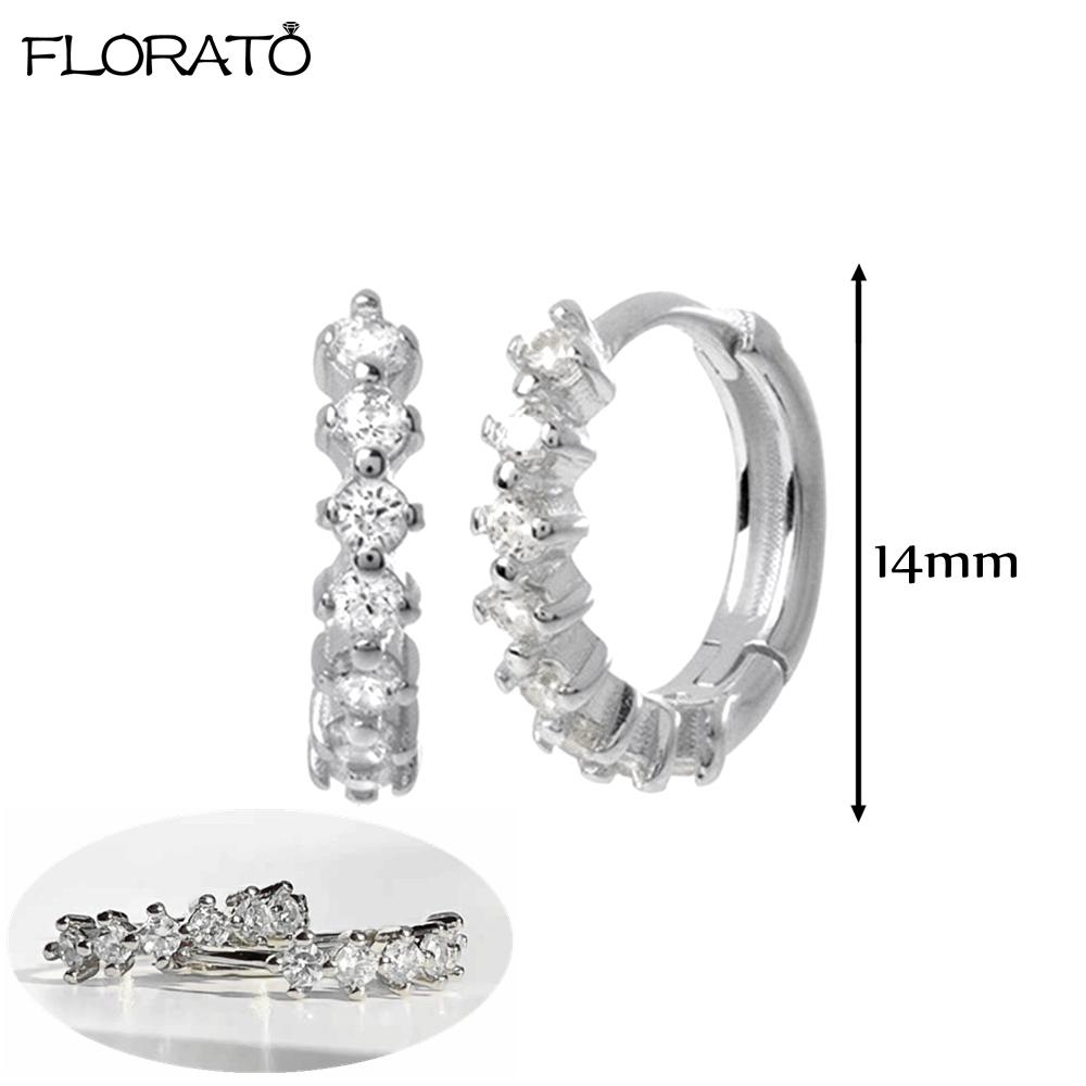 925 Silver Needle 11/13mm Small Hoop Earrings for Women Circle Piercing Huggie Earrings Multicolor Zircon Earrings Party Jewelry
