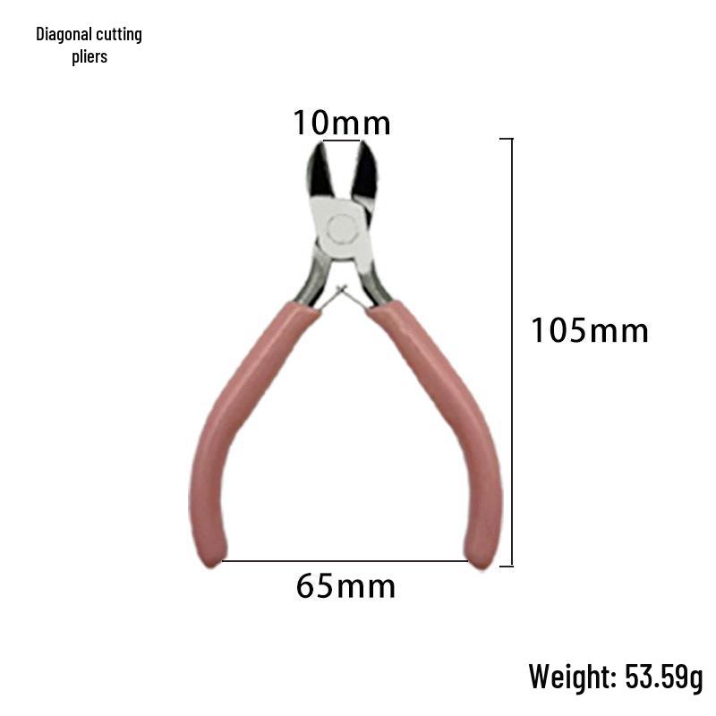 Deep Pink Multifunctional Needle-Nose Pliers: 5-Inch Mini DIY Jewelry Round-Nose & Diagonal Cutting Tool