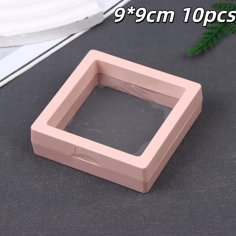 10Pcs Transparent Floating Display Box Plastic Film Jewelry Packaging Box Jewelry Necklace Ring And Collectible Storage Box
