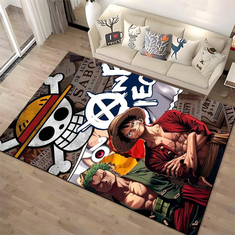 "Anime Style Pirate Themed Carpet with Bold Colors and Iconic Design" Suitable for use as an anti-slip for living room bedroom sofas