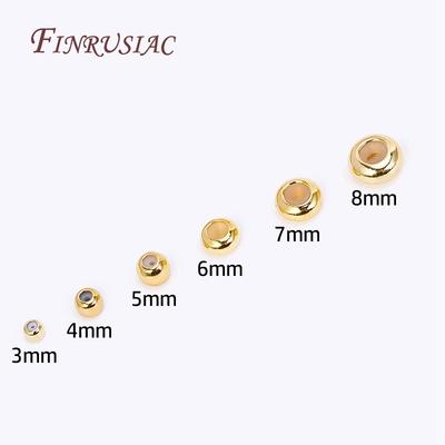 20pz Perline Tappo Gomma Rondelle Regolabili Scorrevoli, Tappi in Ottone Placcato Oro 18K da 3-8 MM con Silicone Interno