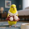 Comfortable Furry Collar Scarf Set Warm Parrot Outerwear Cute Pet Transformation Outfit  Festive