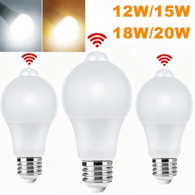 AC 85-265V Lámpara con Sensor de Movimiento PIR E27 Bombilla LED 12W 15W 18W 20W con Sensor de Movimiento Detección de Movimiento por Radiación Infrarroja Bombilla
