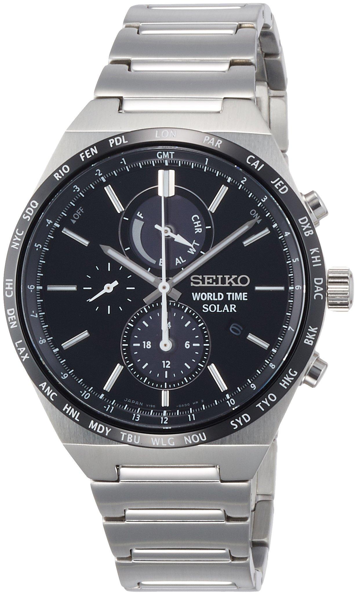 

Seiko Selection SBPJ025 Solar Chronograph Watch with World Time Function Men s