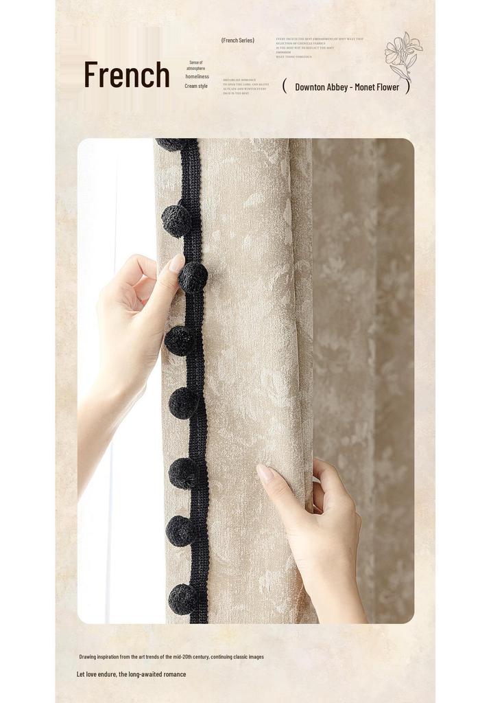 Xiaohongshu Downton Abbey Chenille Jacquard Floral Curtains for Living Room/Bedroom