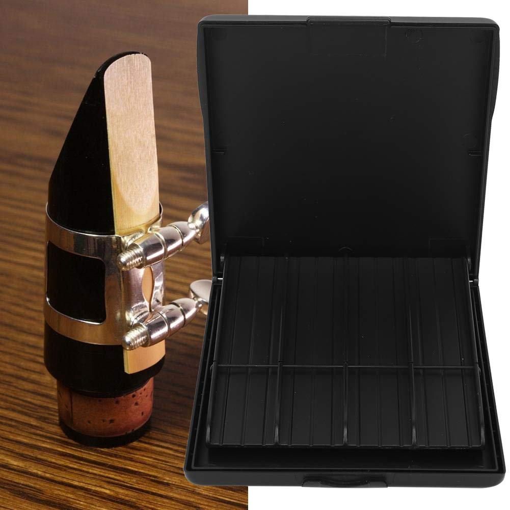Acogedor Saxophone Reed Case, 8-Slot Storage Box, Anti-Slip Rope, Waterproof ABS Material, for Alto, Tenor, Soprano, and Baritone Saxophones